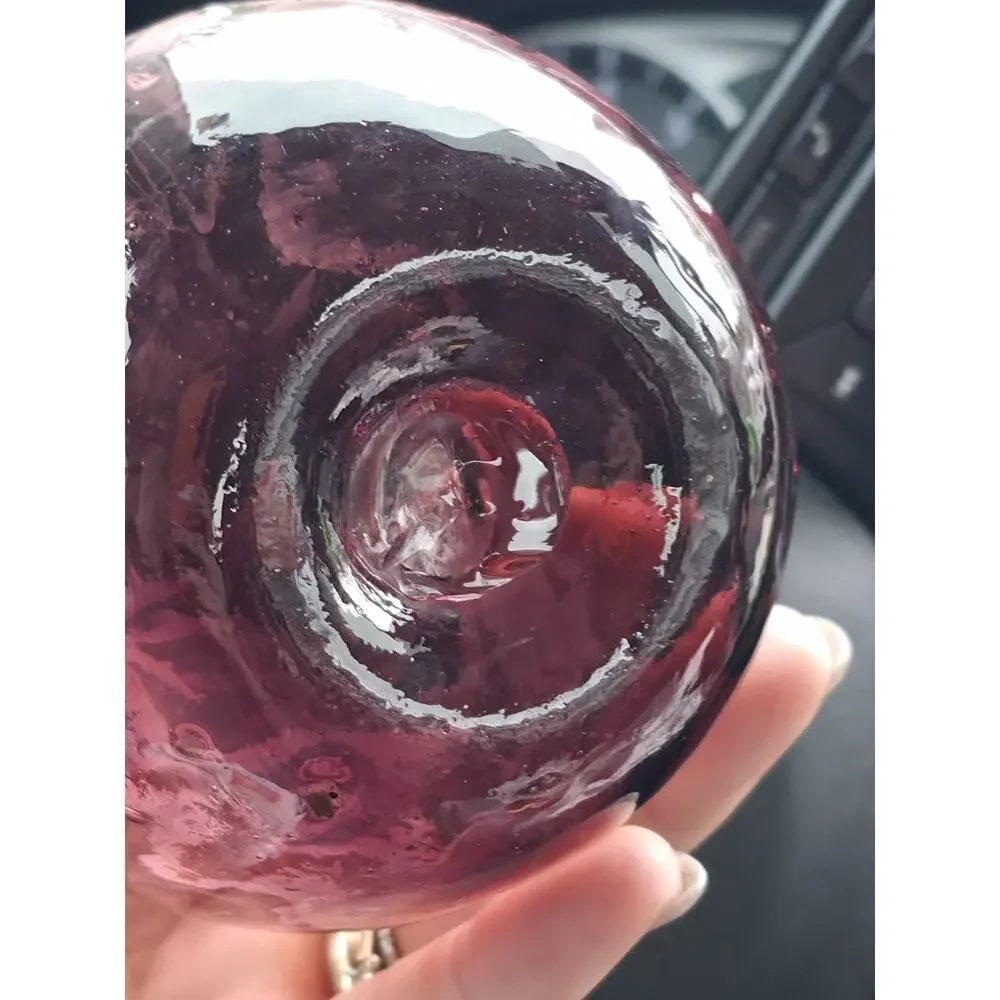 Amethyst Studio Art Glass Vase 8” Applied Spiral Wrap Swirl Vintage
